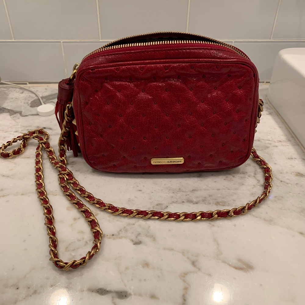 Rebecca minkoff studded ostrich crossbody